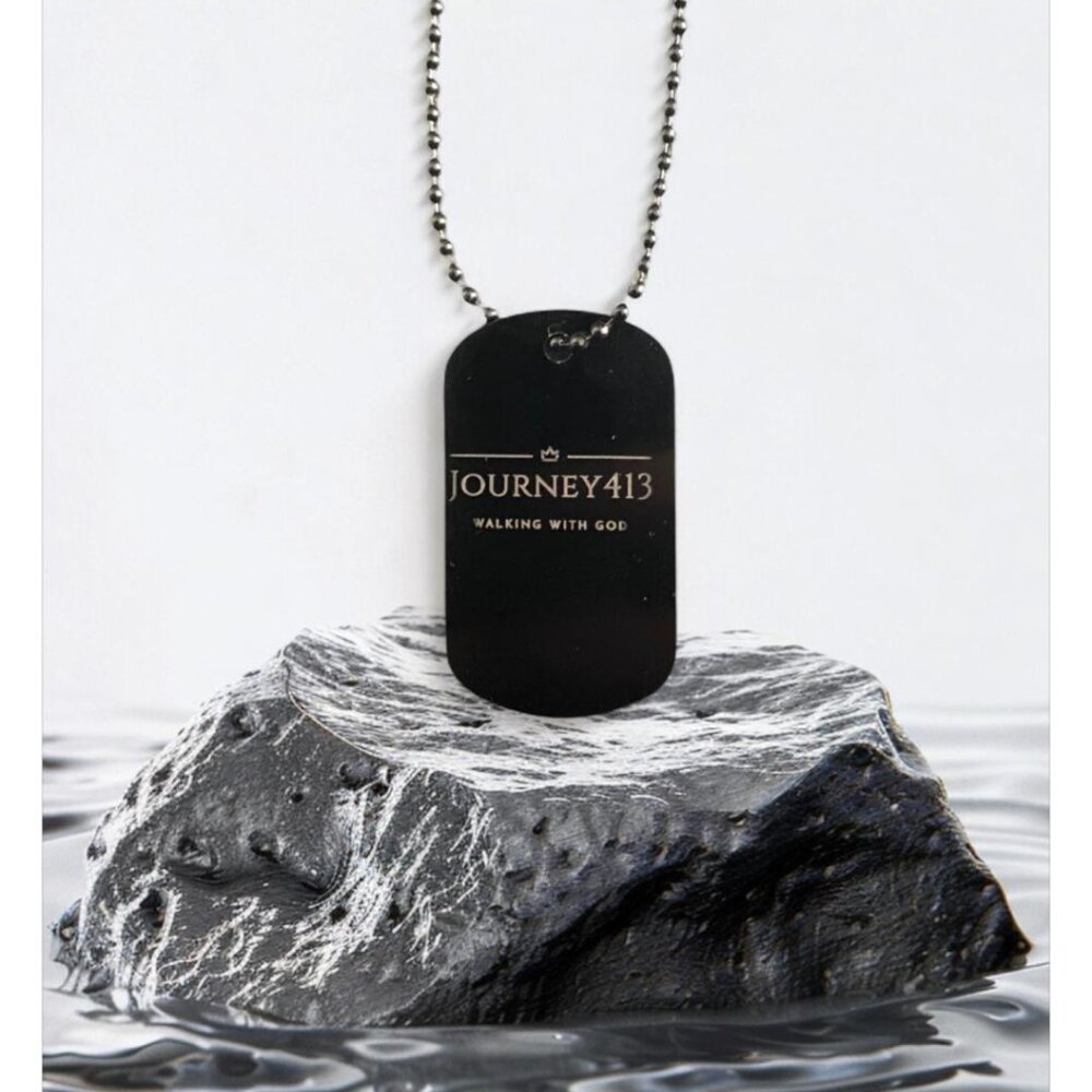 Black Dog Tag Necklace - Picture 7 of 9